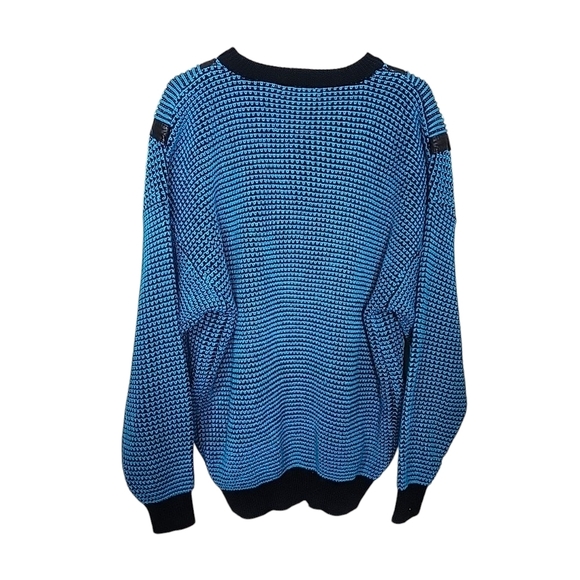 Urban Works Vintage Leather Trim Sweater. Oversized Medium - Picture 5 of 8